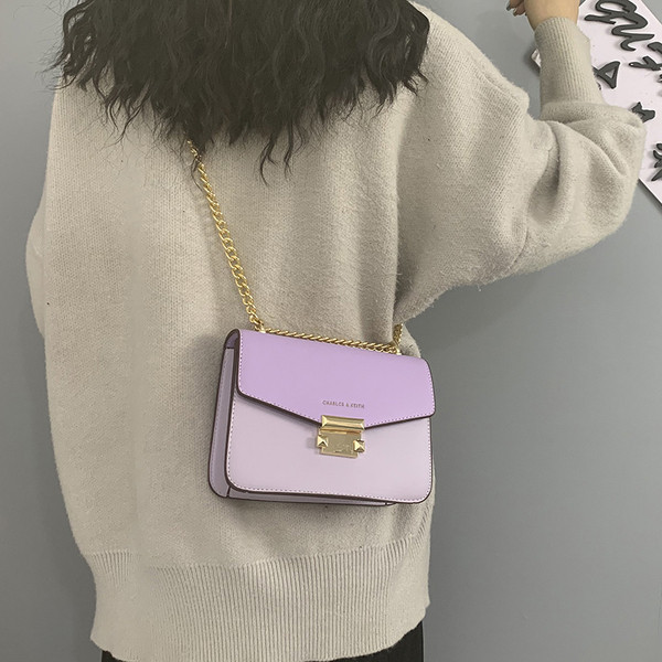 Öko bőrből készült modern női táska hosszú lánccal több színben