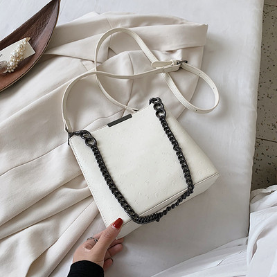 Kaasaegne pika metallketiga naistekott