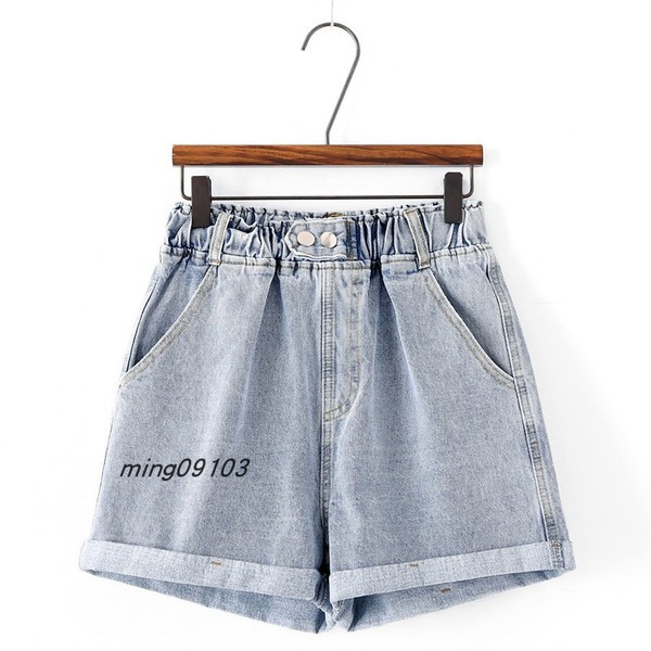 Lezser farmer rövidnadrág magas derékkal, kék színben