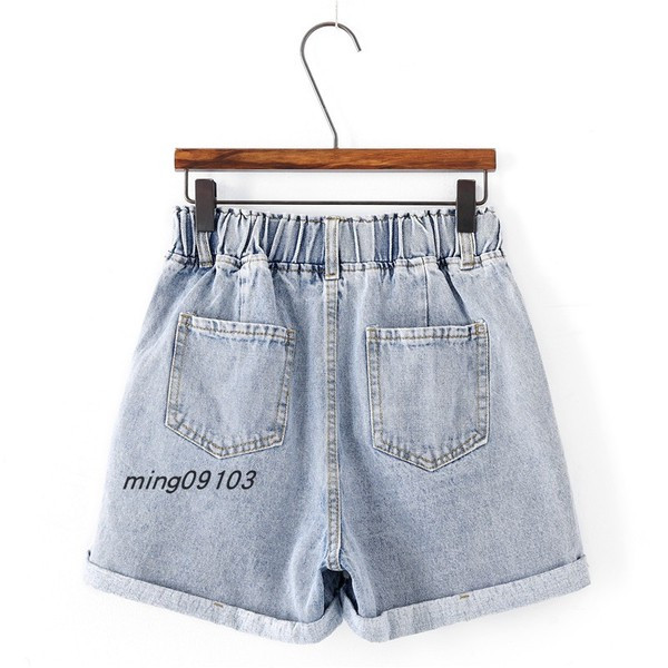 Lezser farmer rövidnadrág magas derékkal, kék színben