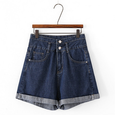 Női farmer rövidnadrág kék színben - magas derék