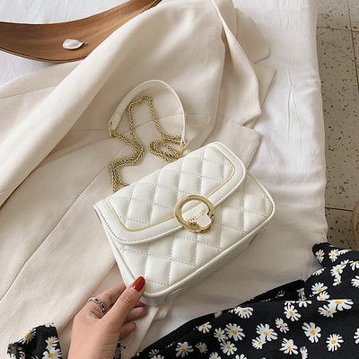 Moodne metallist kinnitusega naiste kott - ökonahk