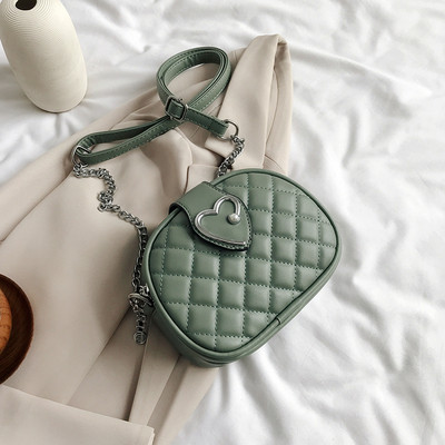 Κομψή γυναικεία έκο δερμάτινη τσάντα με μακριά αλυσίδα