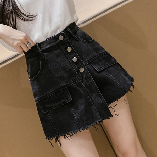 Új modell női szoknya-nadrág transzferrel és gombokkal