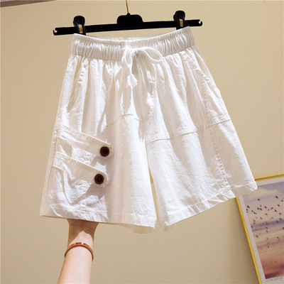 Női alkalmi rövidnadrág elasztikus derékkal és zsebekkel