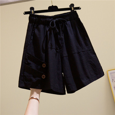 Női alkalmi rövidnadrág elasztikus derékkal és zsebekkel