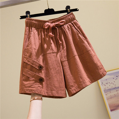 Női alkalmi rövidnadrág elasztikus derékkal és zsebekkel