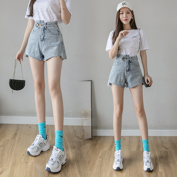 Ležerne traper kratke hlače s visokim strukom