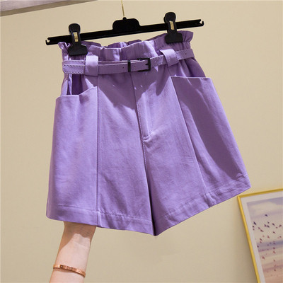 Női rövidnadrág övvel, magas derékkal és négy színben