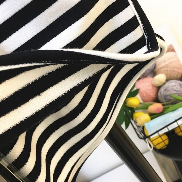 Női alkalmi csíkos nadrág elasztikus derékkal és megkötővel