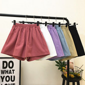 Női alkalmi rövidnadrág elasztikus derékkal, különböző színekben
