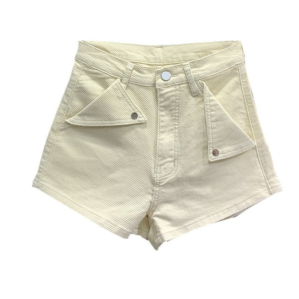 Zsebekkel ellátott női rövidnadrág új modellje - magas derék