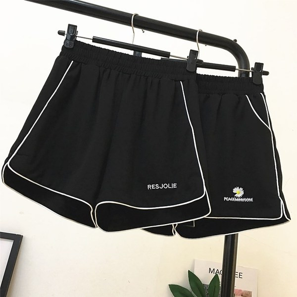 Alkalmi rövidnadrág elasztikus derékkal és hímzéssel