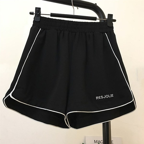 Alkalmi rövidnadrág elasztikus derékkal és hímzéssel