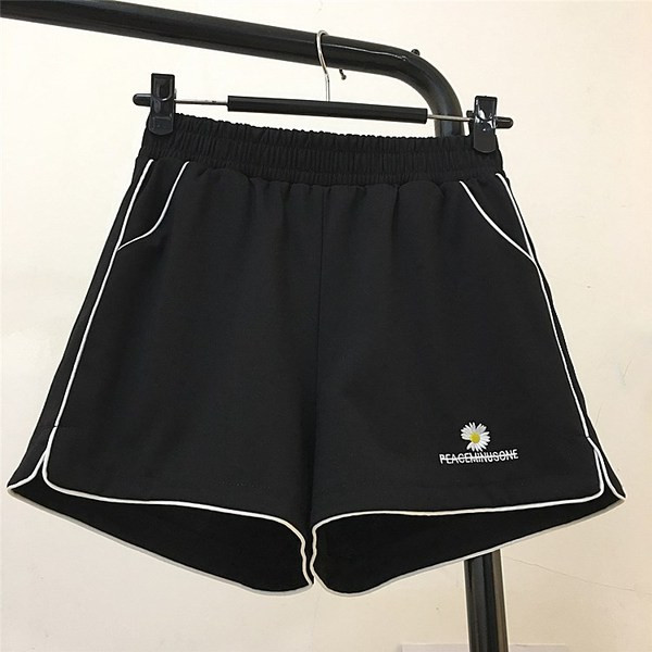 Alkalmi rövidnadrág elasztikus derékkal és hímzéssel