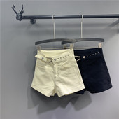 Új modell farmer rövidnadrág fém elemekkel