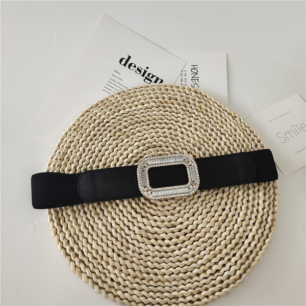 Elasztikus női deréköv köves díszítéssel