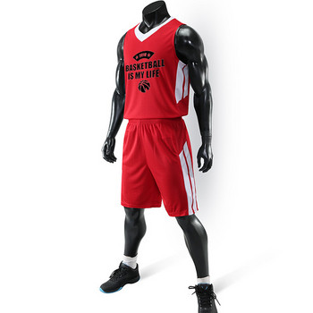 Ανδρική φόρμα μπάσκετ κατασκευασμένη από ύφασμα που στεγνόνει γρήγορα - μπλούζα και σορτς