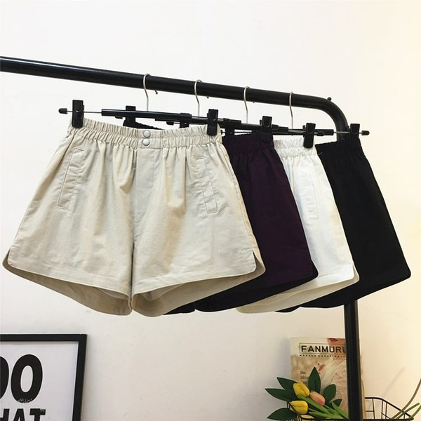 Ženske kratke hlače s džepovima i visokim strukom u više boja