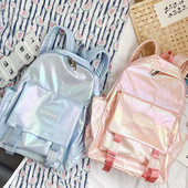 Hétköznapi női hátizsák új modellje kék és rózsaszín színben