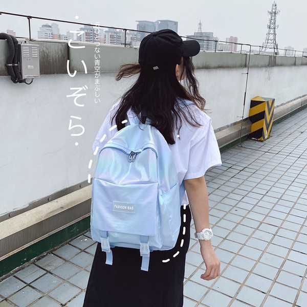 Hétköznapi női hátizsák új modellje kék és rózsaszín színben