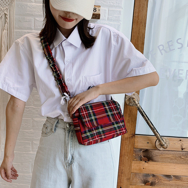 Új modell kockás női táska derékra és vállra