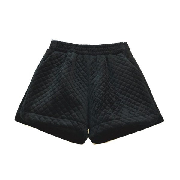 Ženske ležerne kratke hlače s elastičnim strukom u crnoj boji