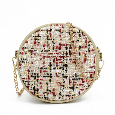 Új modell kis női táska fém lánccal, kerek formában