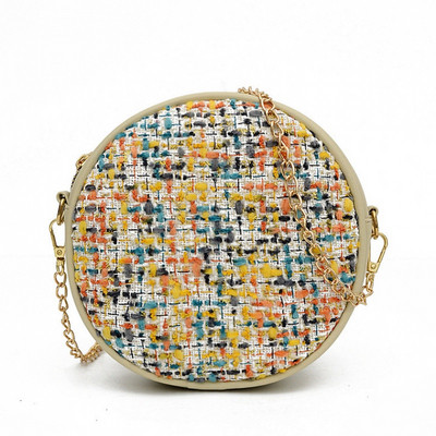 Új modell kis női táska fém lánccal, kerek formában