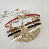 Γυναικεία έκο δερμάτινη ζώνη με μεταλλικό δαχτυλίδι