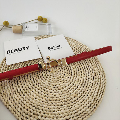 Γυναικεία έκο δερμάτινη ζώνη με μεταλλικό δαχτυλίδι