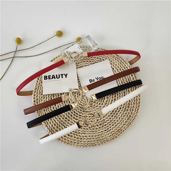 Γυναικεία έκο δερμάτινη ζώνη με μεταλλικό δαχτυλίδι