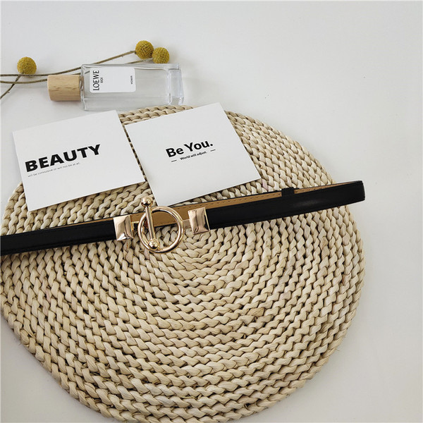 Γυναικεία έκο δερμάτινη ζώνη με μεταλλικό δαχτυλίδι