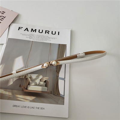 Női öko-bőr öv gyöngy díszítéssel