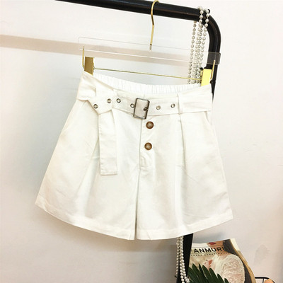 Γυναικεία σορτς με ζώνη και ελαστική μέση