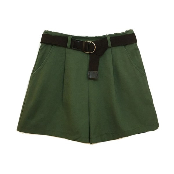 Къси дамски панталони изчистен модел с колан