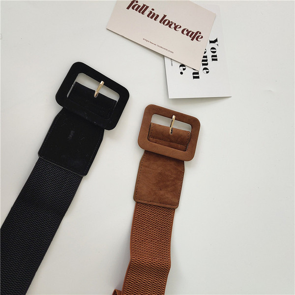 Öko velúrból készült rugalmas női széles öv