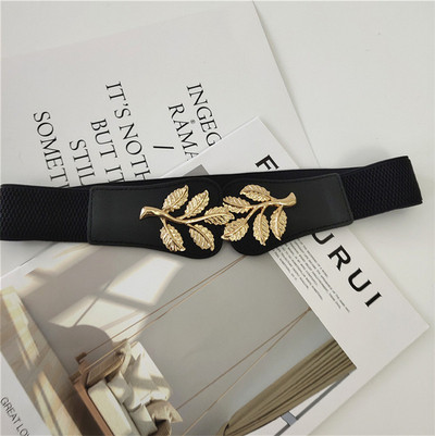 Retro elasztikus öv fekete fém elemmel