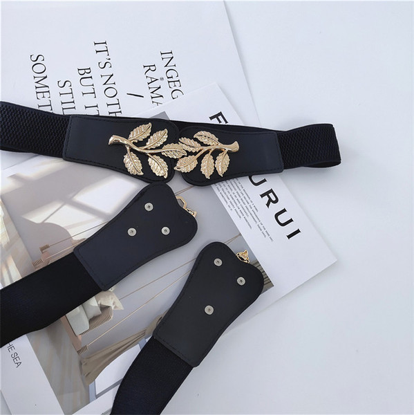 Retro elasztikus öv fekete fém elemmel