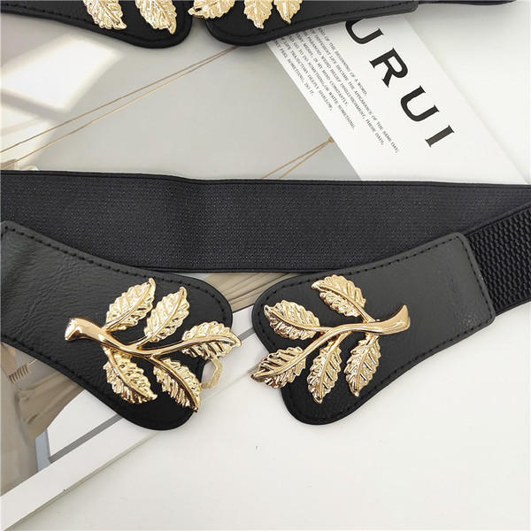 Retro elasztikus öv fekete fém elemmel