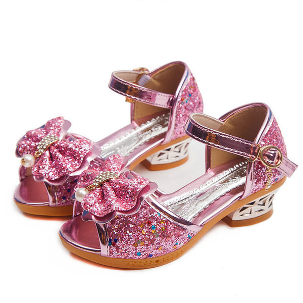 NAUJAS vaikiškų basučių modelis su akmenukais ir storu kulnu