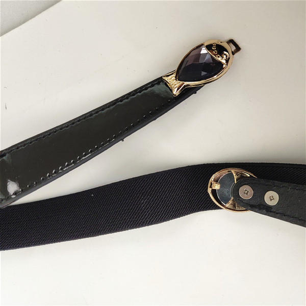 Elasztikus női vékony kövekkel díszített öv