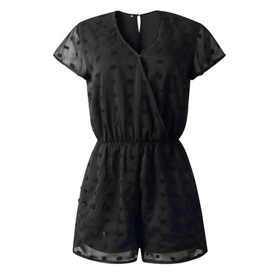 Γυναικεία casual ολόσωμη φόρμα με λαιμόκοψη και κοντά μανίκια