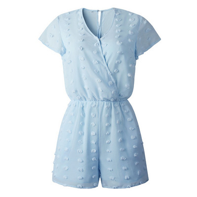 Γυναικεία casual ολόσωμη φόρμα με λαιμόκοψη και κοντά μανίκια