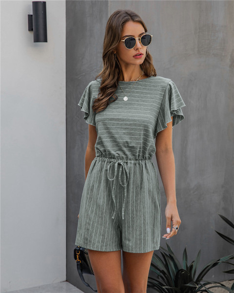 Γυναικείες καλοκαιρινές φόρμες με ελαστική μέση και κοντά μανίκια