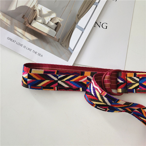 Színes női kötött textil öv