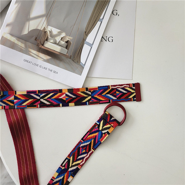 Színes női kötött textil öv