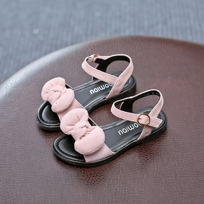 Alkalmi gyerekszandál csattal és szalaggal