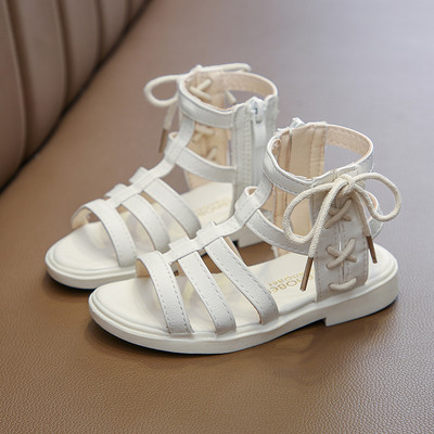 Casual παιδικά σανδάλια με κορδόνια και φερμουάρ