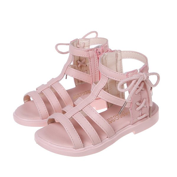 Casual παιδικά σανδάλια με κορδόνια και φερμουάρ